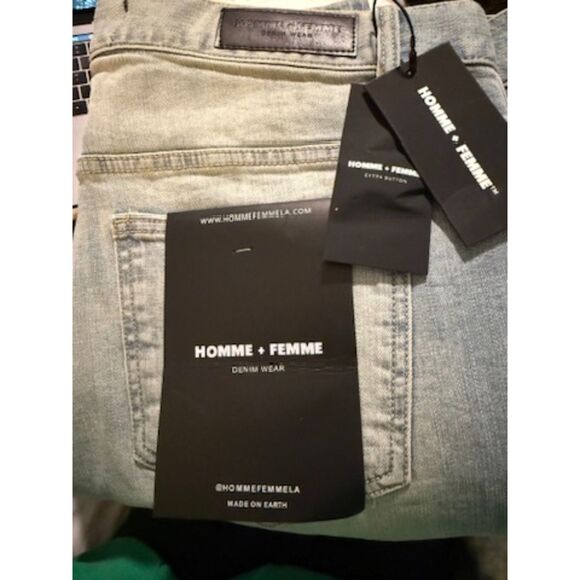 NWT Homme Femme Tesla Denim Gradient Jeans size 40 - Picture 8 of 11